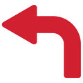 Identity Group 90 Degree Left Arrow, Red, 15", 8612R 8612R